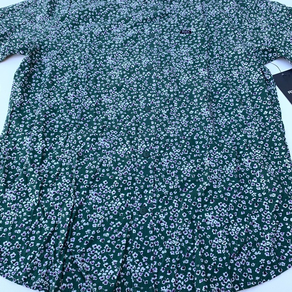 🌊 RVCA Bang On Floral Short Sleeve Slim Fit Shirt in Hunter Green🌊 - Picture 3 of 5